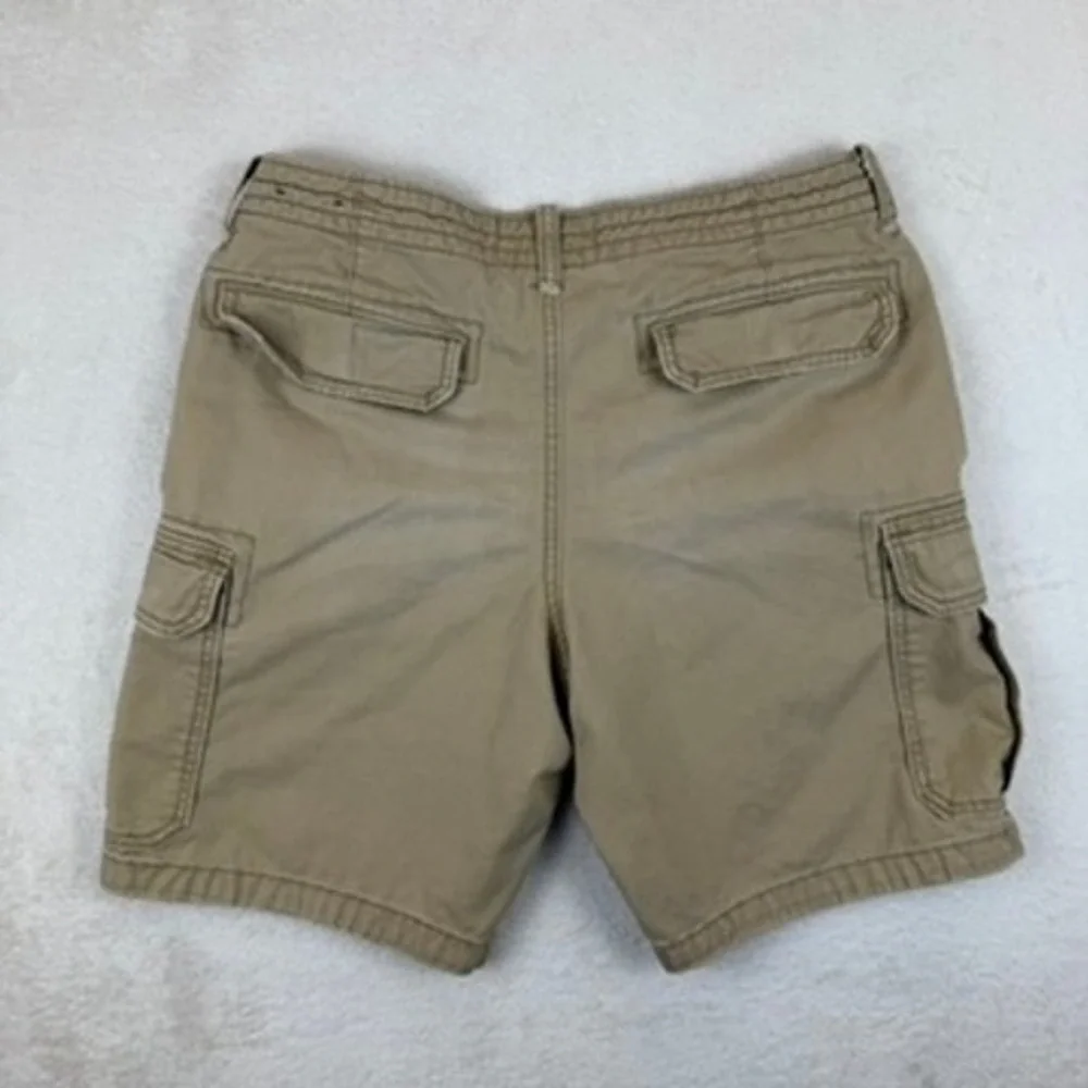 Hollister Classic Cargo Fit Shorts Mens 32 Khaki Tan Cotton Multi Pocket Y2K